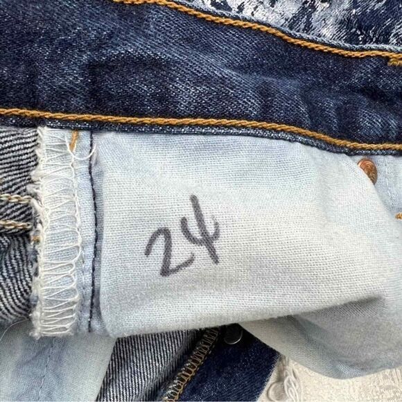 VTG Levis 501 Rialto Jean‎ Project Handpainted Cherry Blossom Denim Shorts 24 - Picture 6 of 6